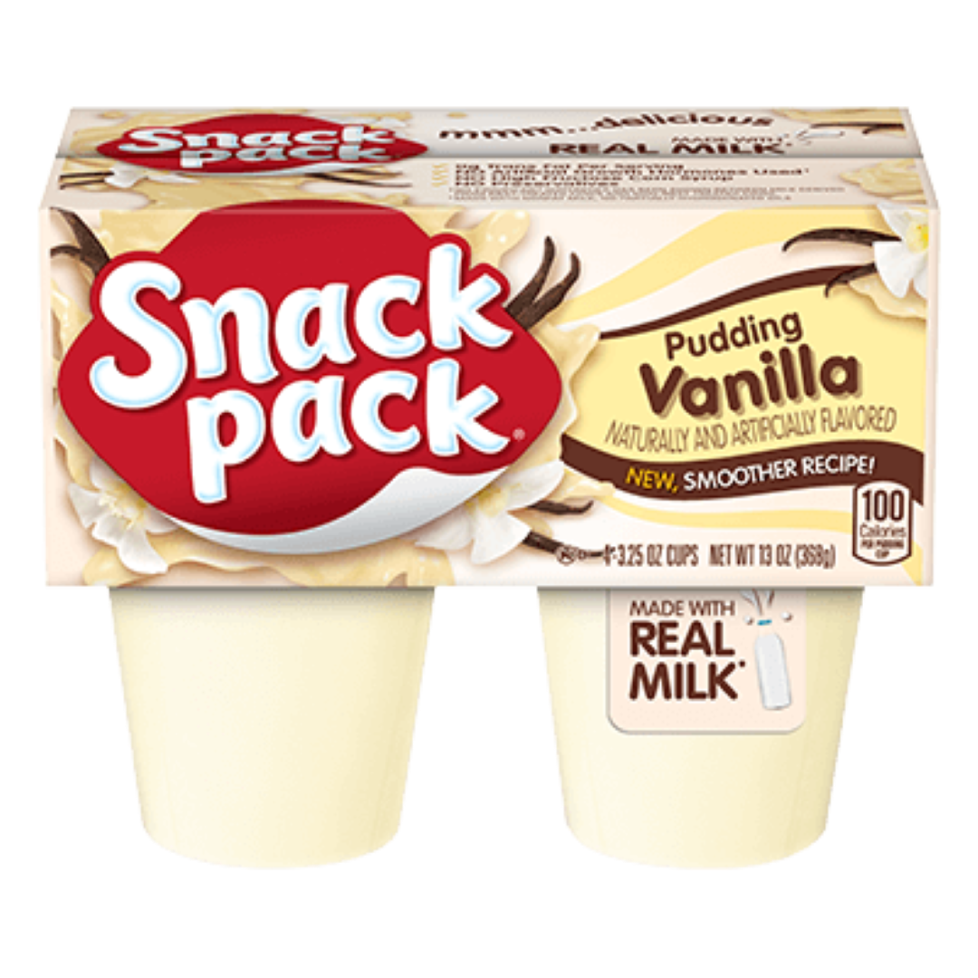 SNACK PACK PUDDING VANILLA 368G